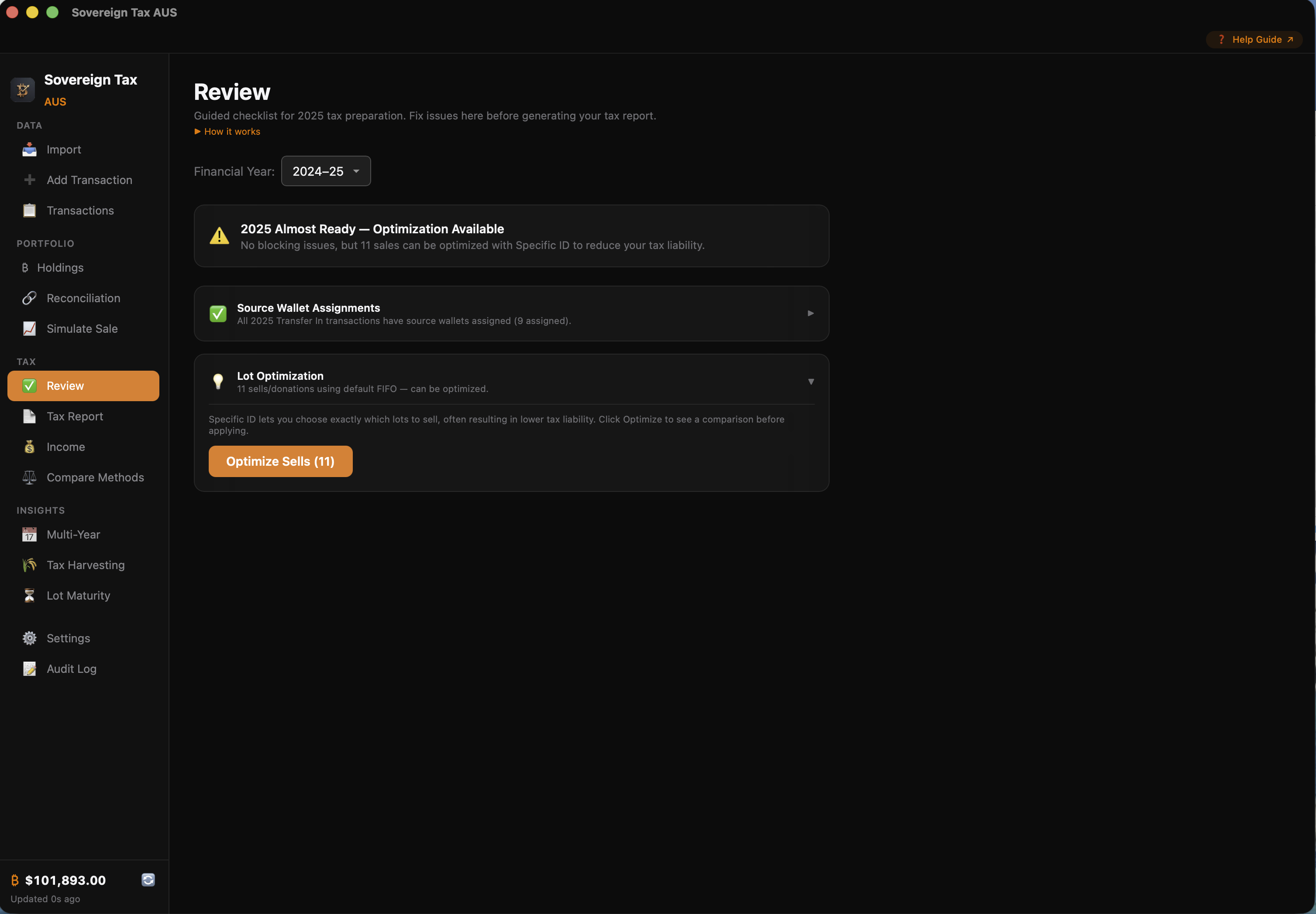 Review view with all checks passed and ready to lodge